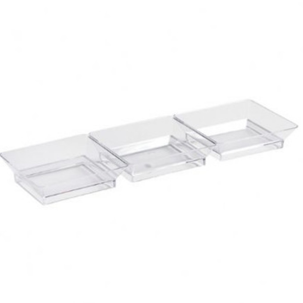 Three Section Rectangle Clear Plastic Organizers